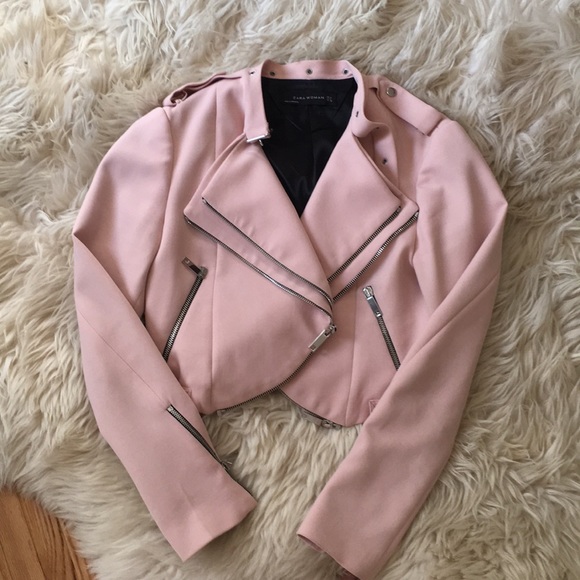 cropped biker jacket zara